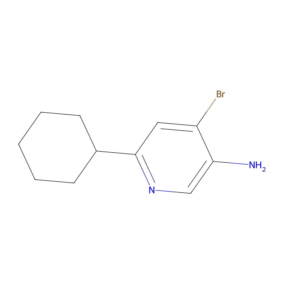 4-Bromo-3-amino-6-(cyclohexyl)pyridine molecular structure, CAS 1381933-39-6