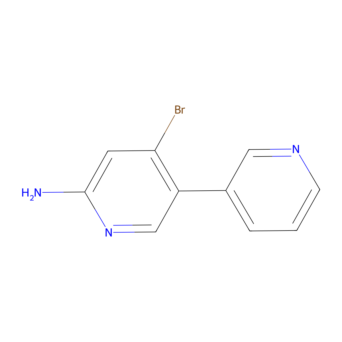 4-Bromo-2-amino-5-(3-pyridyl)pyridine molecular structure, CAS 1381933-42-1