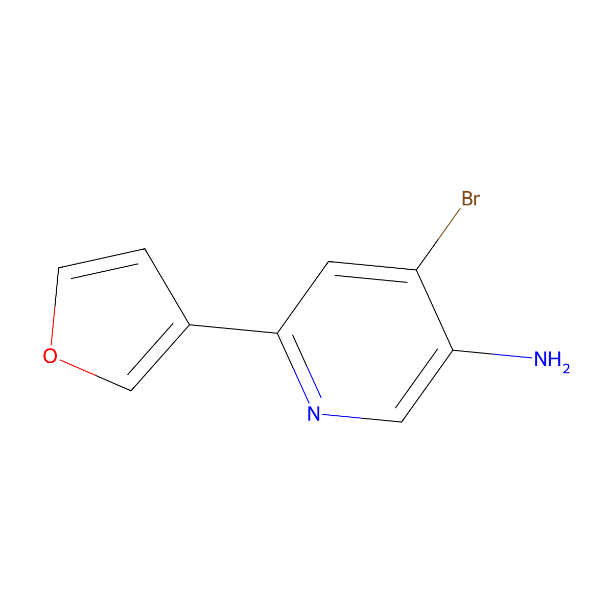 4-Bromo-3-amino-6-(3-furyl)pyridine molecular structure, CAS 1381933-43-2