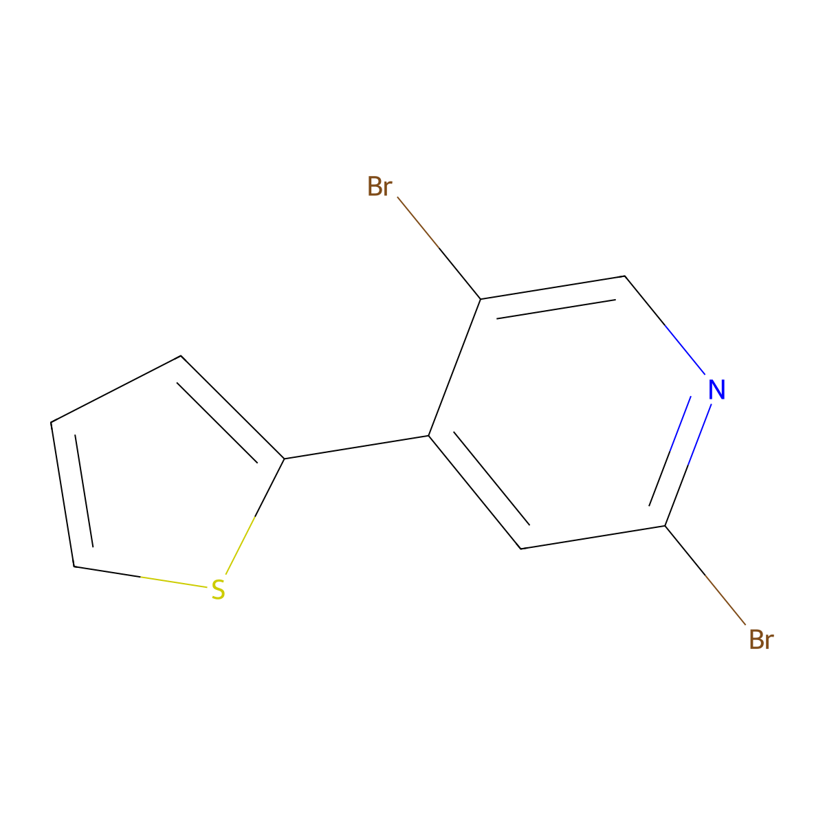2,5-Dibromo-4-(2-thienyl)pyridine molecular structure, CAS 1381933-54-5