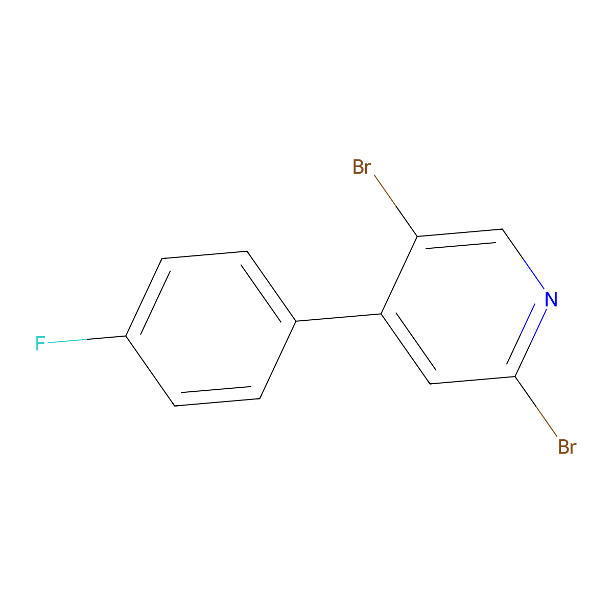 2,5-Dibromo-4-(4-fluorophenyl)pyridine molecular structure, CAS 1381933-56-7