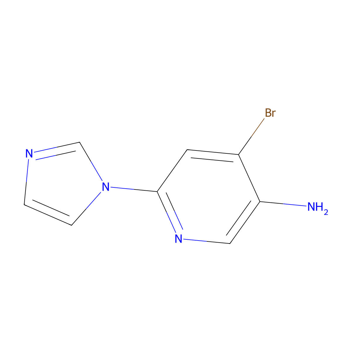 4-Bromo-3-amino-6-(imidazol-1-yl)pyridine molecular structure, CAS 1381933-57-8