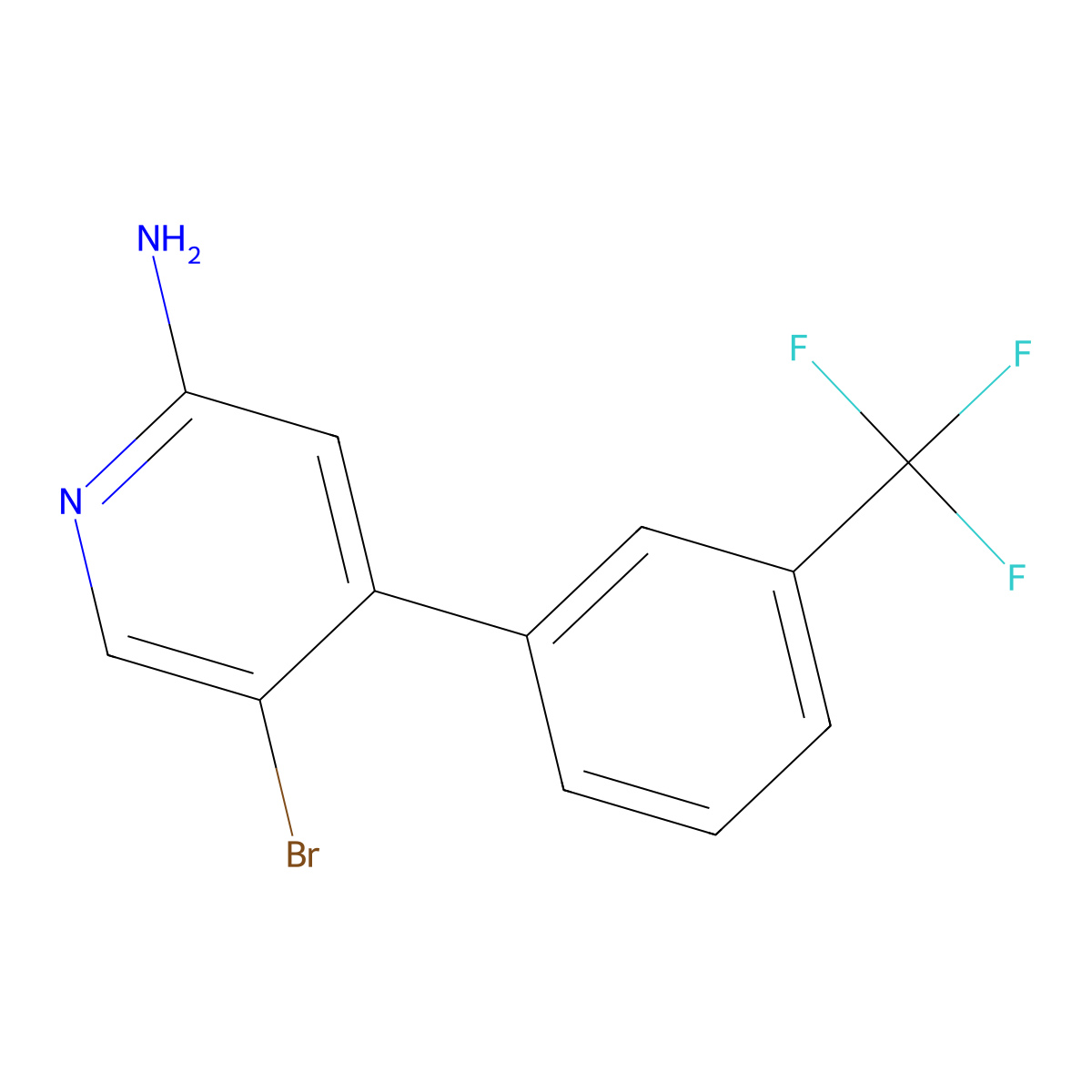 2-Amino-5-bromo-4-(3-trifluoromethylphenyl)pyridine molecular structure, CAS 1381933-60-3