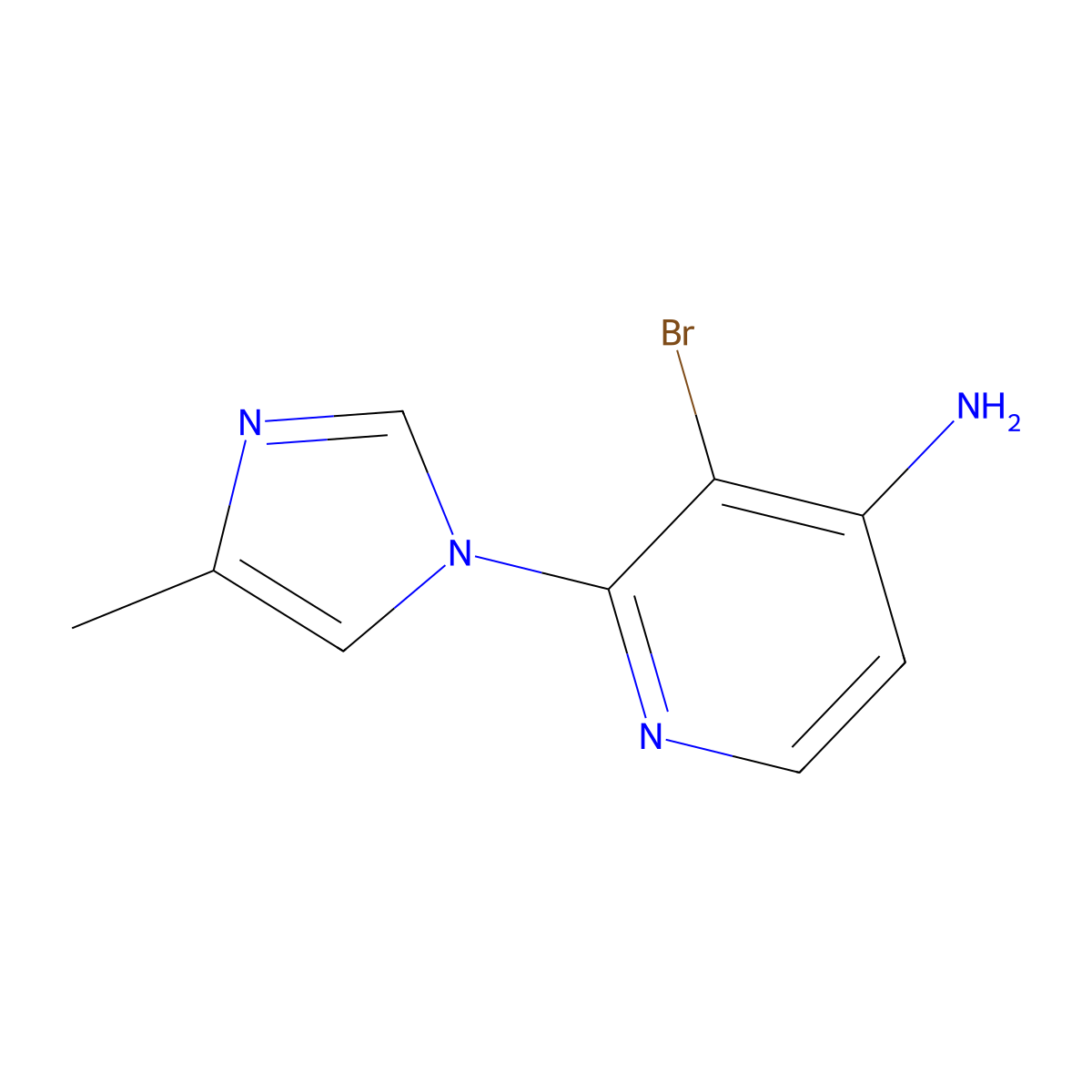 3-Bromo-2-(4-methyl-1H-imidazol-1-YL)pyridin-4-amine molecular structure, CAS 1381933-61-4