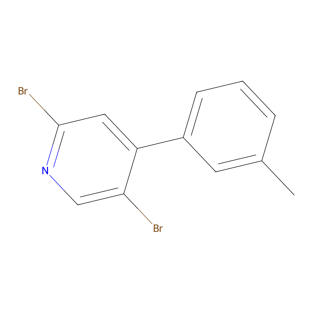 2,5-Dibromo-4-(3-totyl)pyridine molecular structure, CAS 1381933-63-6
