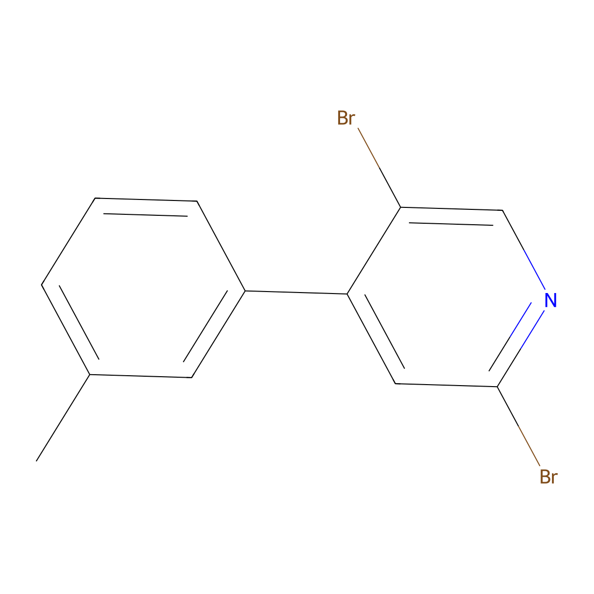 2,5-Dibromo-4-(3-totyl)pyridine molecular structure, CAS 1381933-63-6