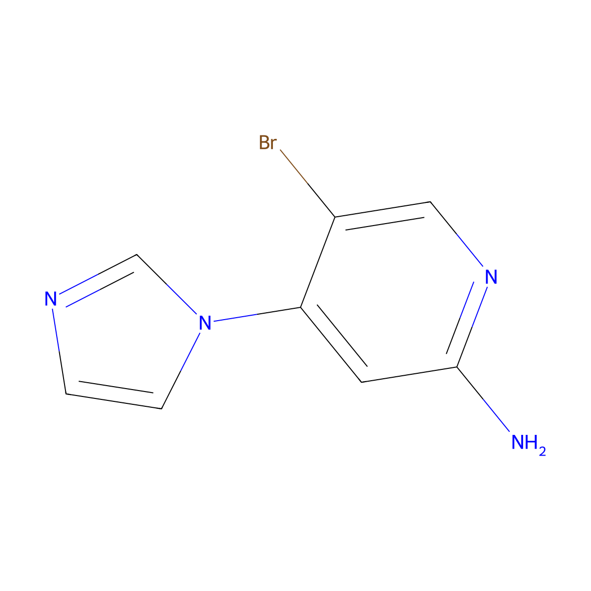 2-Amino-5-bromo-4-(imidazol-1-yl)pyridine molecular structure, CAS 1381933-64-7