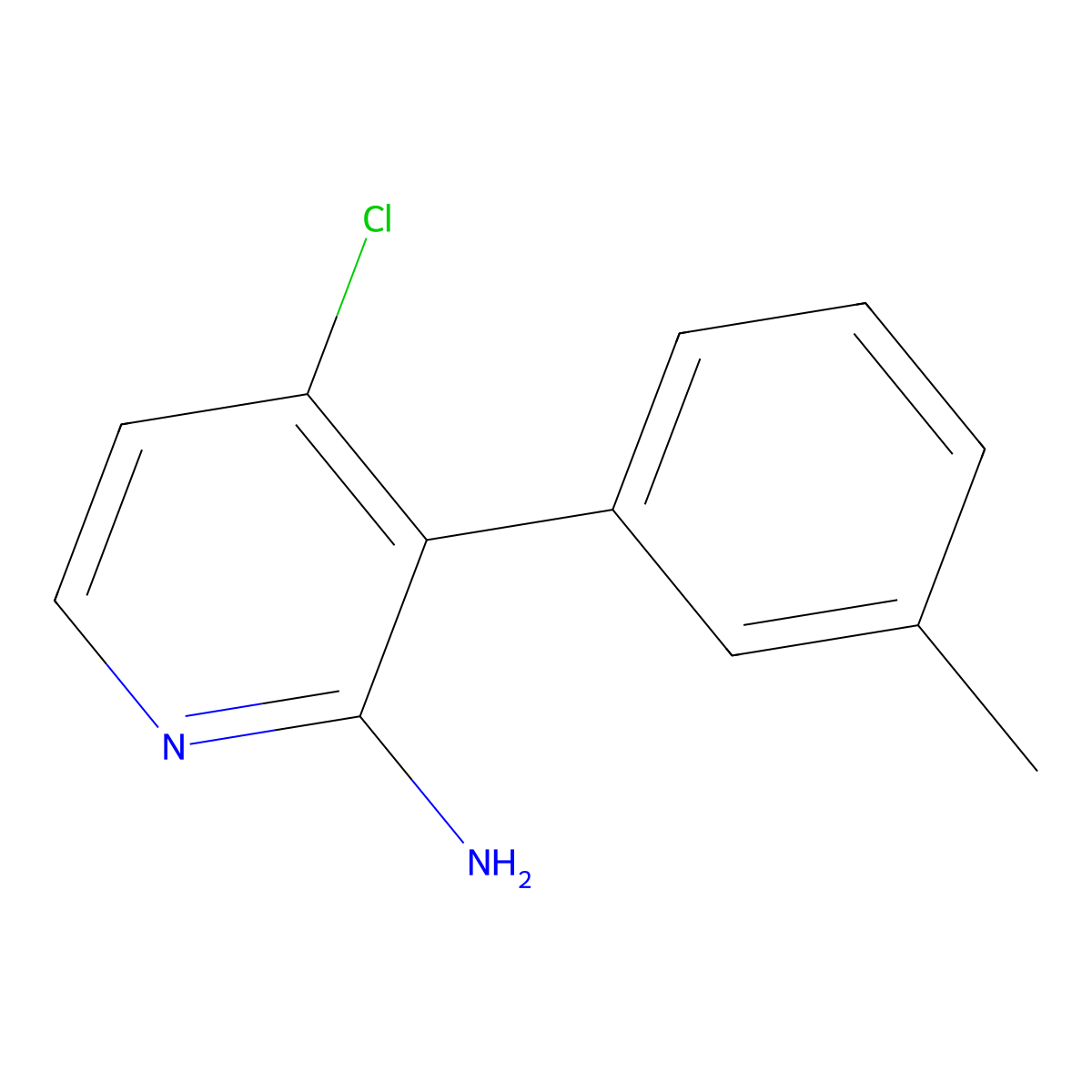 2-Amino-4-chloro-3-(3-tolyl)pyridine molecular structure, CAS 1381933-65-8