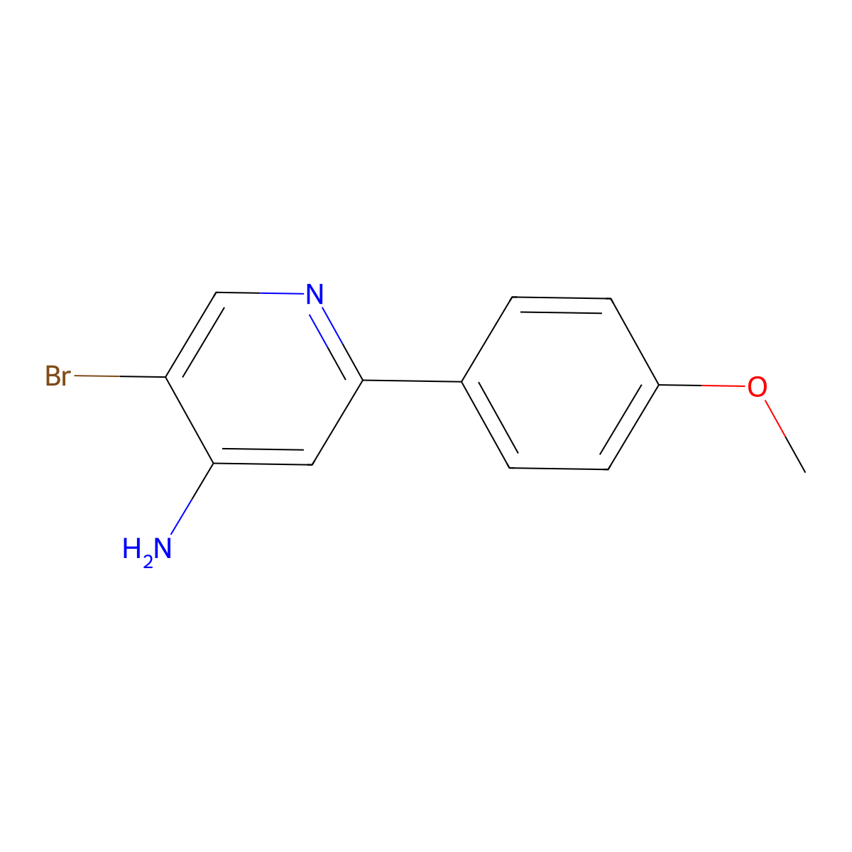 3-Bromo-4-amino-6-(4-methoxyphenyl)pyridine molecular structure, CAS 1381933-66-9
