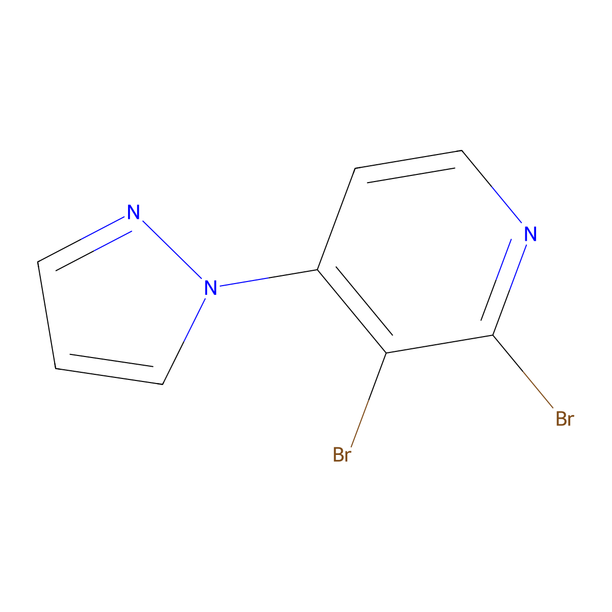 2,3-Dibromo-4-(1H-pyrazol-1-yl)pyridine molecular structure, CAS 1381933-67-0