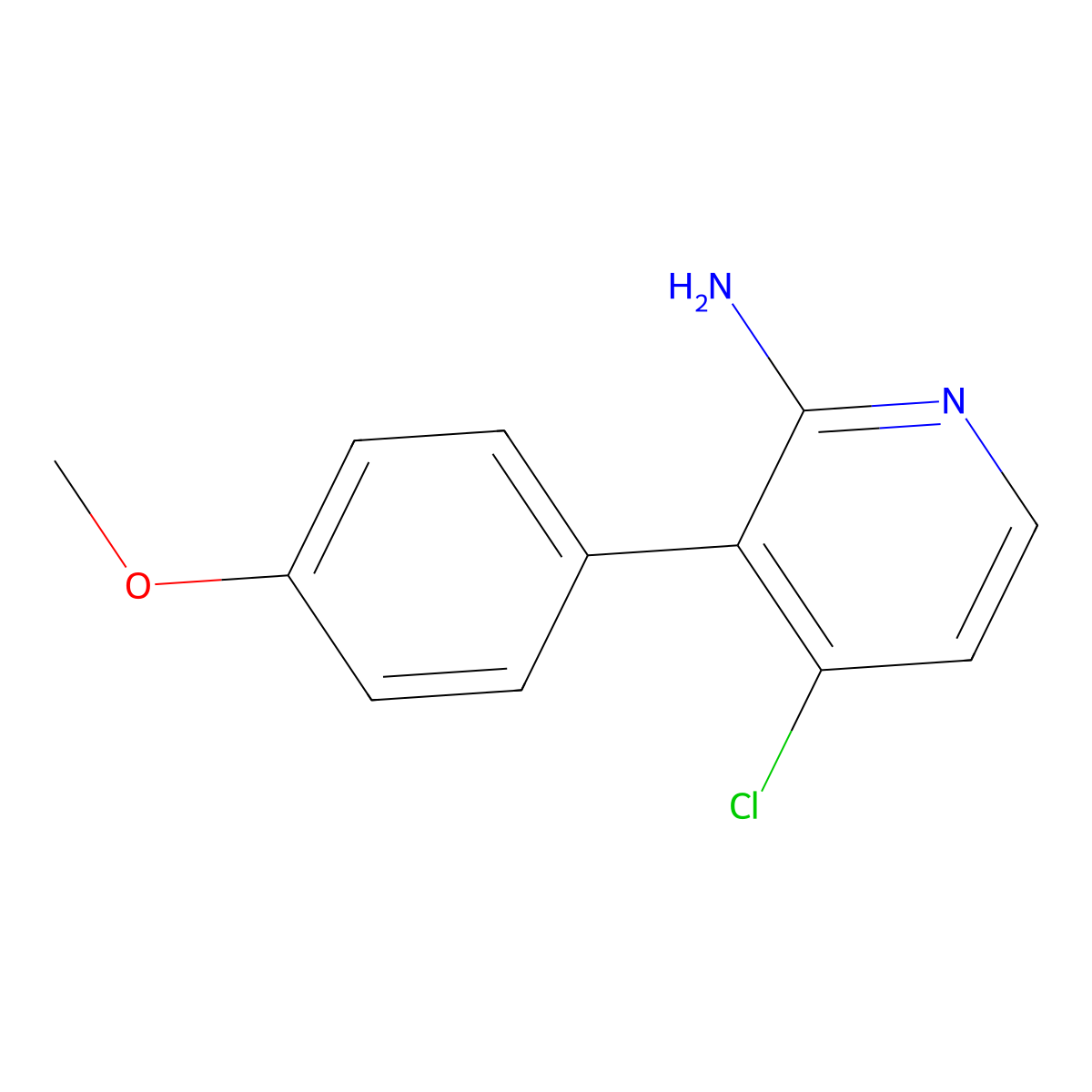 2-Amino-4-chloro-3-(4-methoxyphenyl)pyridine molecular structure, CAS 1381933-69-2