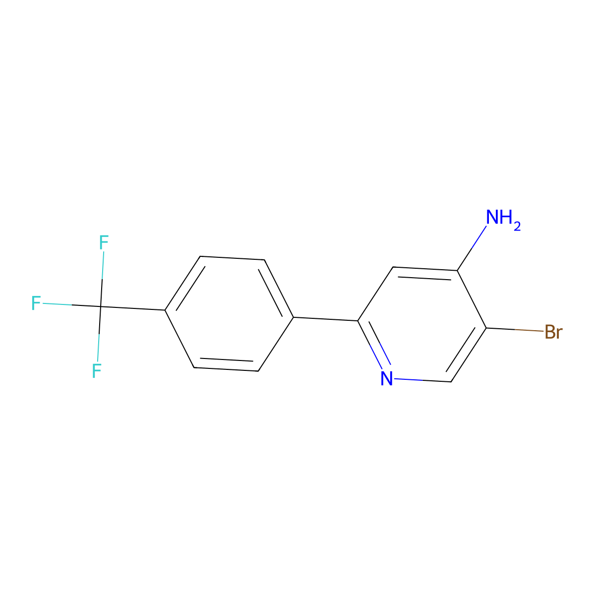4-Amino-3-bromo-6-(4-trifluoromethylphenyl)pyridine molecular structure, CAS 1381933-71-6