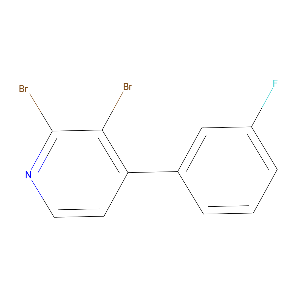 2,3-Dibromo-4-(3-fluorophenyl)pyridine molecular structure, CAS 1381933-73-8