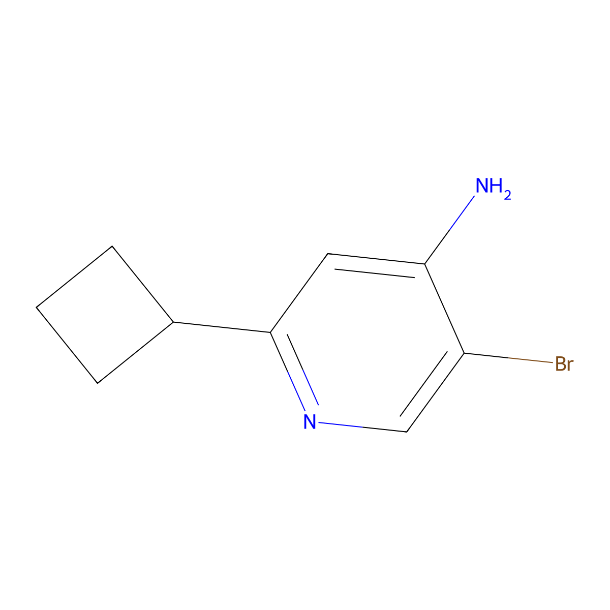 5-Bromo-2-cyclobutylpyridin-4-amine molecular structure, CAS 1381933-75-0