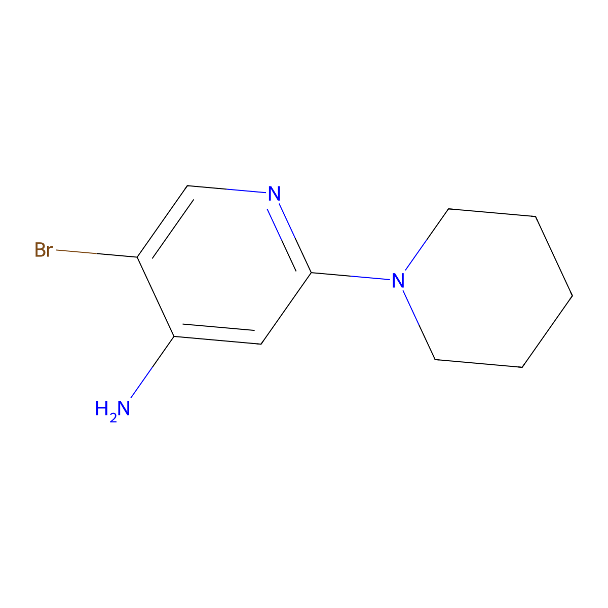 5-Bromo-2-(piperidin-1-YL)pyridin-4-amine molecular structure, CAS 1381933-81-8