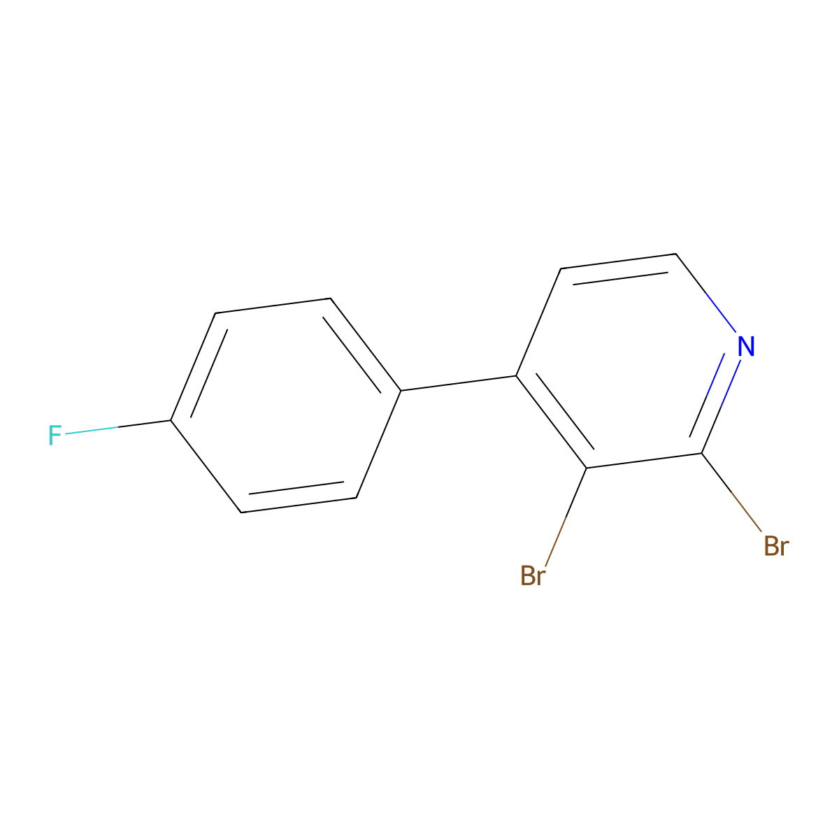 2,3-Dibromo-4-(4-fluorophenyl)pyridine molecular structure, CAS 1381933-82-9