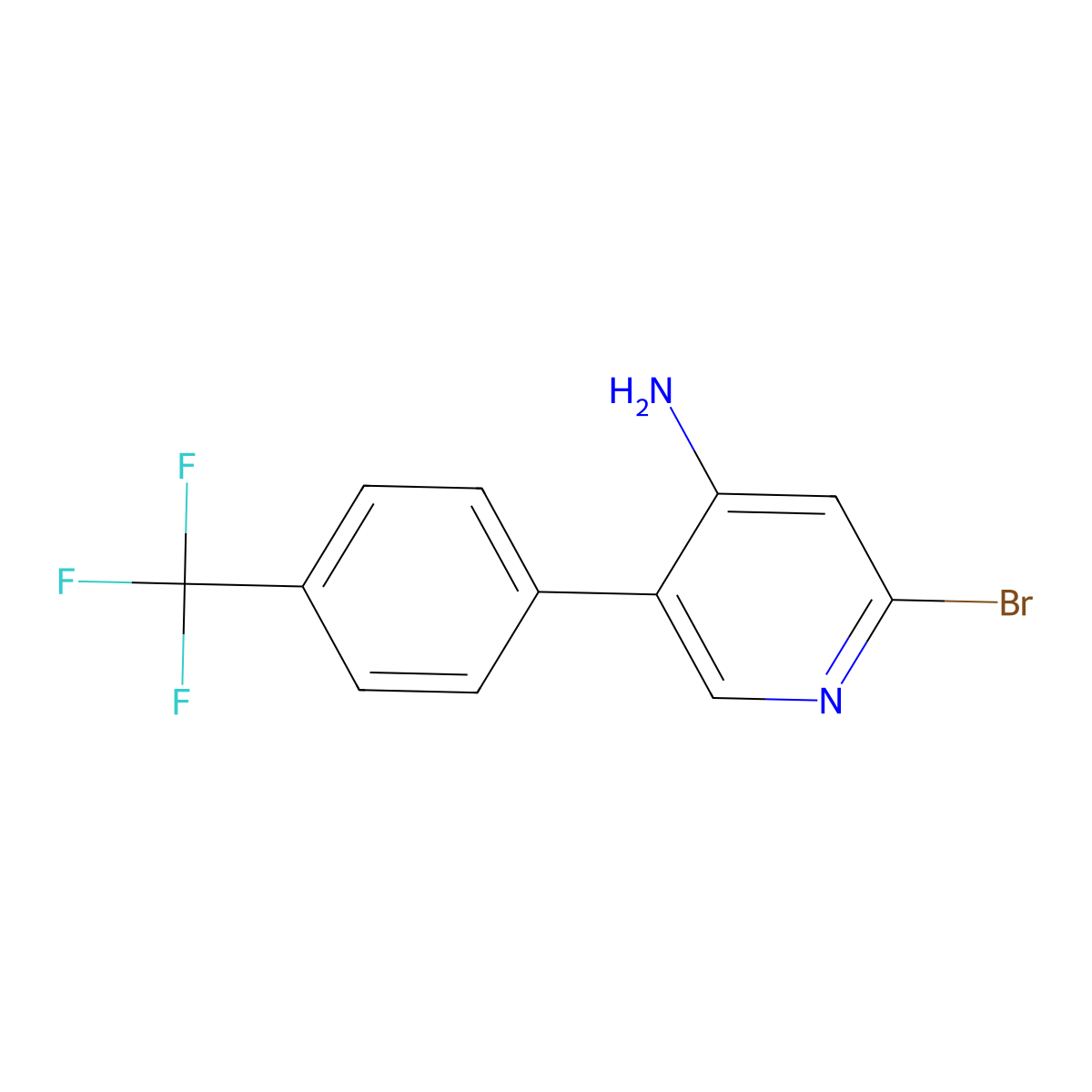 2-Bromo-4-amino-5-(4-trifluoromethylphenyl)pyridine molecular structure, CAS 1381933-84-1