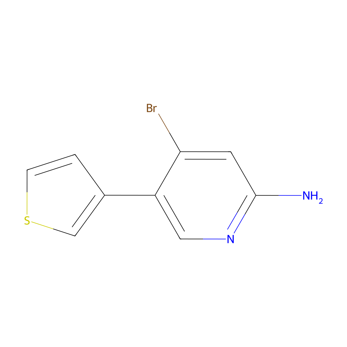 4-Bromo-2-amino-5-(3-thienyl)pyridine molecular structure, CAS 1381933-85-2