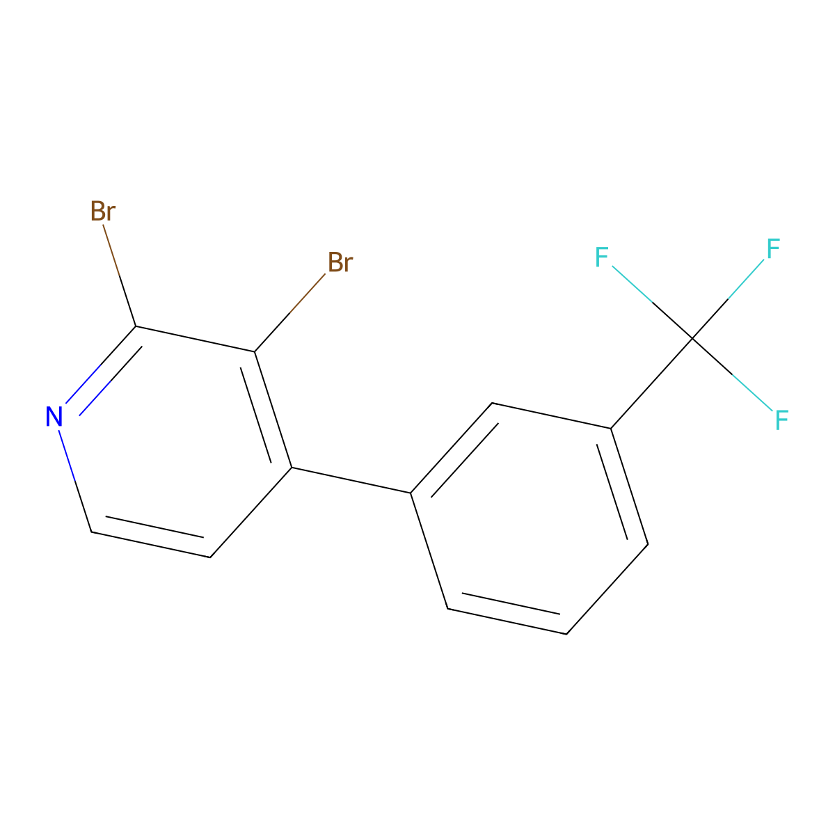 2,3-Dibromo-4-(3-trifluoromethylphenyl)pyridine molecular structure, CAS 1381933-86-3