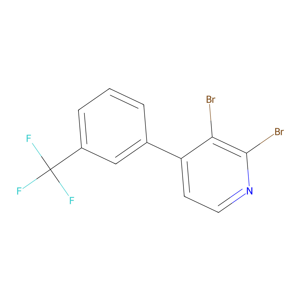 2,3-Dibromo-4-(3-trifluoromethylphenyl)pyridine molecular structure, CAS 1381933-86-3