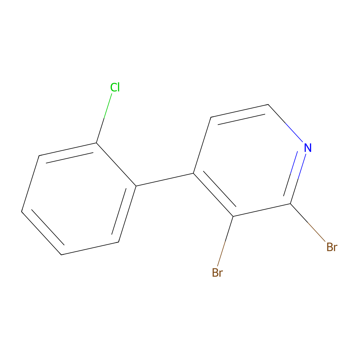 2,3-Dibromo-4-(2-chlorophenyl)pyridine molecular structure, CAS 1381933-87-4