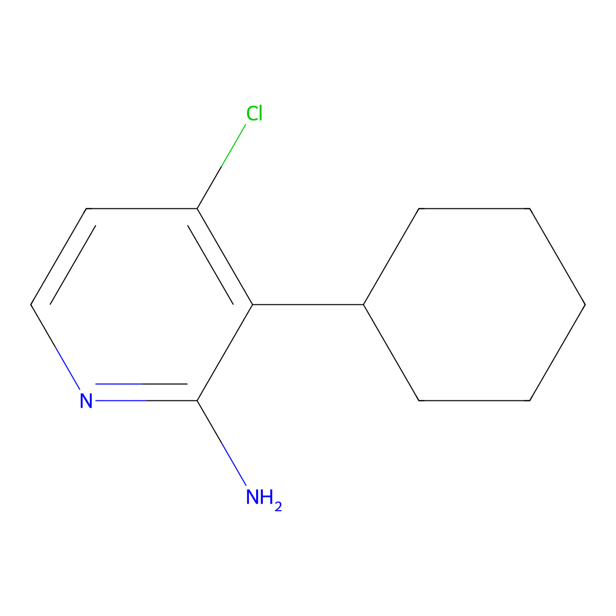 2-Amino-4-chloro-3-(cyclohexyl)pyridine molecular structure, CAS 1381933-89-6