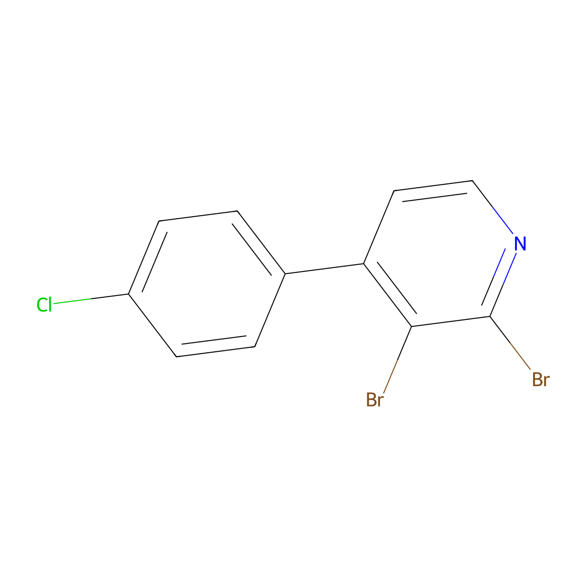 2,3-Dibromo-4-(4-chlorophenyl)pyridine molecular structure, CAS 1381933-92-1