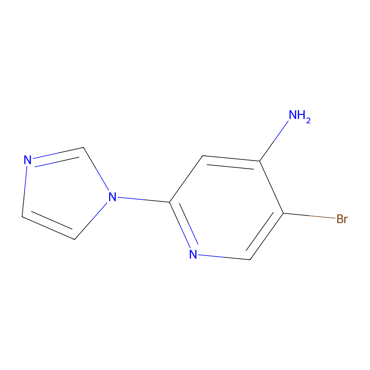 5-Bromo-2-(1H-imidazol-1-YL)pyridin-4-amine molecular structure, CAS 1381933-94-3