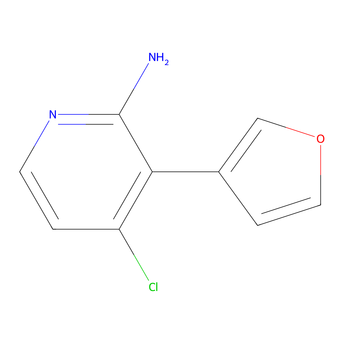 2-Amino-4-chloro-3-(3-furyl)pyridine molecular structure, CAS 1381933-96-5
