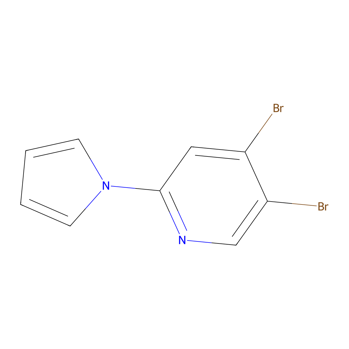 3,4-Dibromo-6-(1H-pyrrol-1-yl)pyridine molecular structure, CAS 1381934-01-5