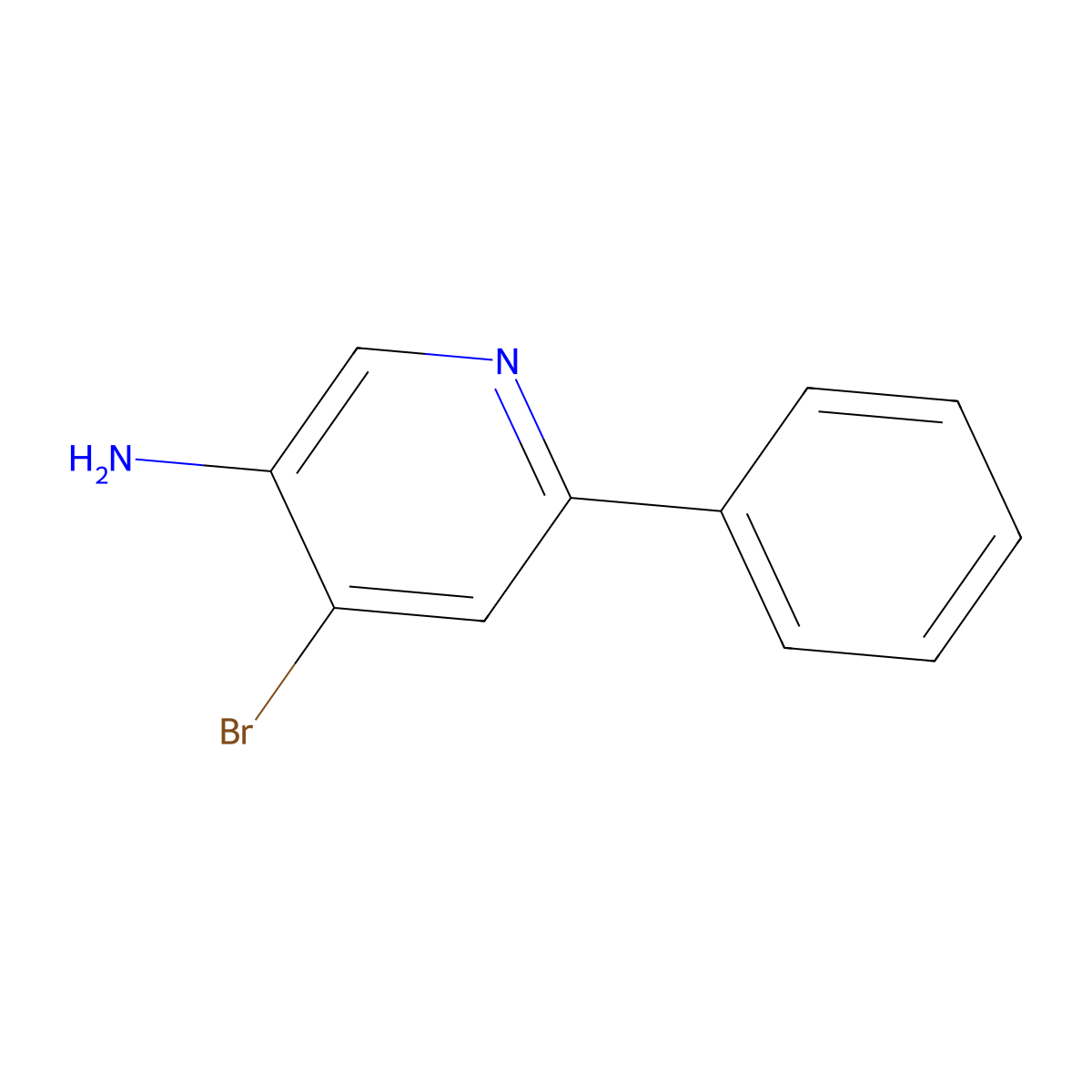 4-Bromo-3-amino-6-phenylpyridine molecular structure, CAS 1381934-02-6
