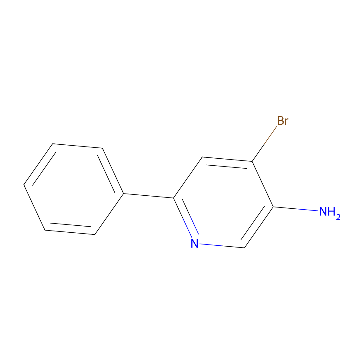4-Bromo-3-amino-6-phenylpyridine molecular structure, CAS 1381934-02-6