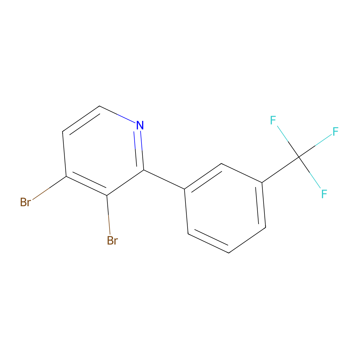3,4-Dibromo-2-(3-trifluoromethylphenyl)pyridine molecular structure, CAS 1381934-03-7
