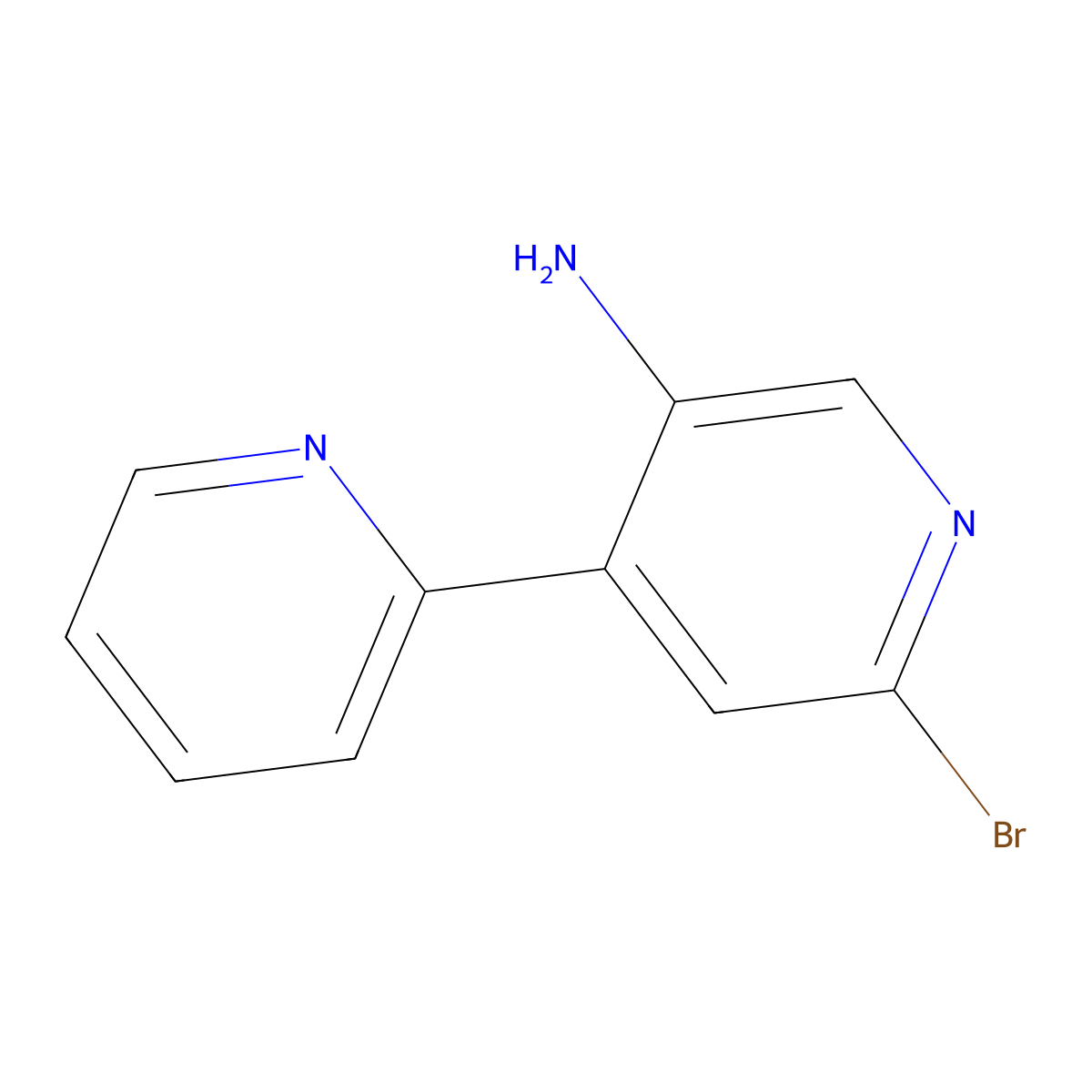 2-Bromo-5-amino-4-(2-pyridyl)pyridine molecular structure, CAS 1381934-05-9
