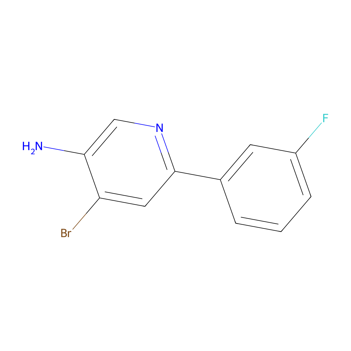 4-Bromo-3-amino-6-(3-fluorophenyl)pyridine molecular structure, CAS 1381934-09-3