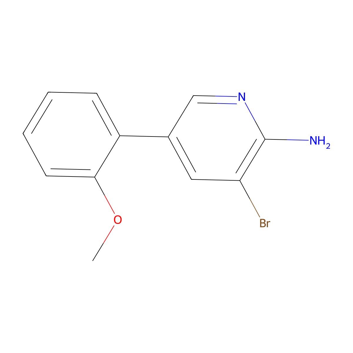 2-Amino-3-bromo-5-(2-methoxyphenyl)pyridine molecular structure, CAS 1381934-13-9