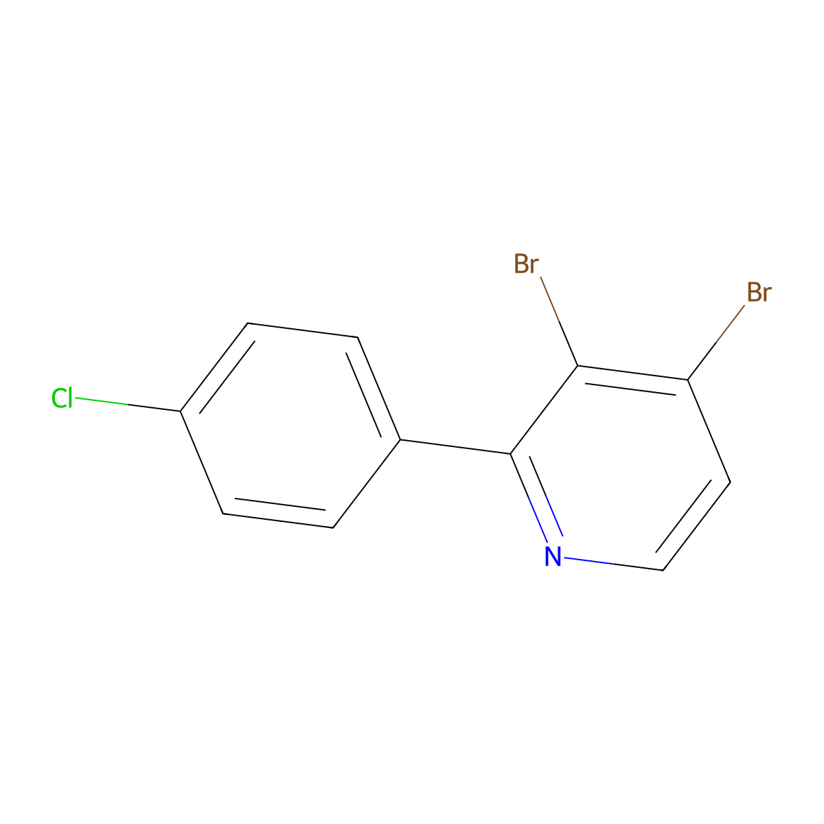3,4-Dibromo-2-(4-chlorophenyl)pyridine molecular structure, CAS 1381934-15-1
