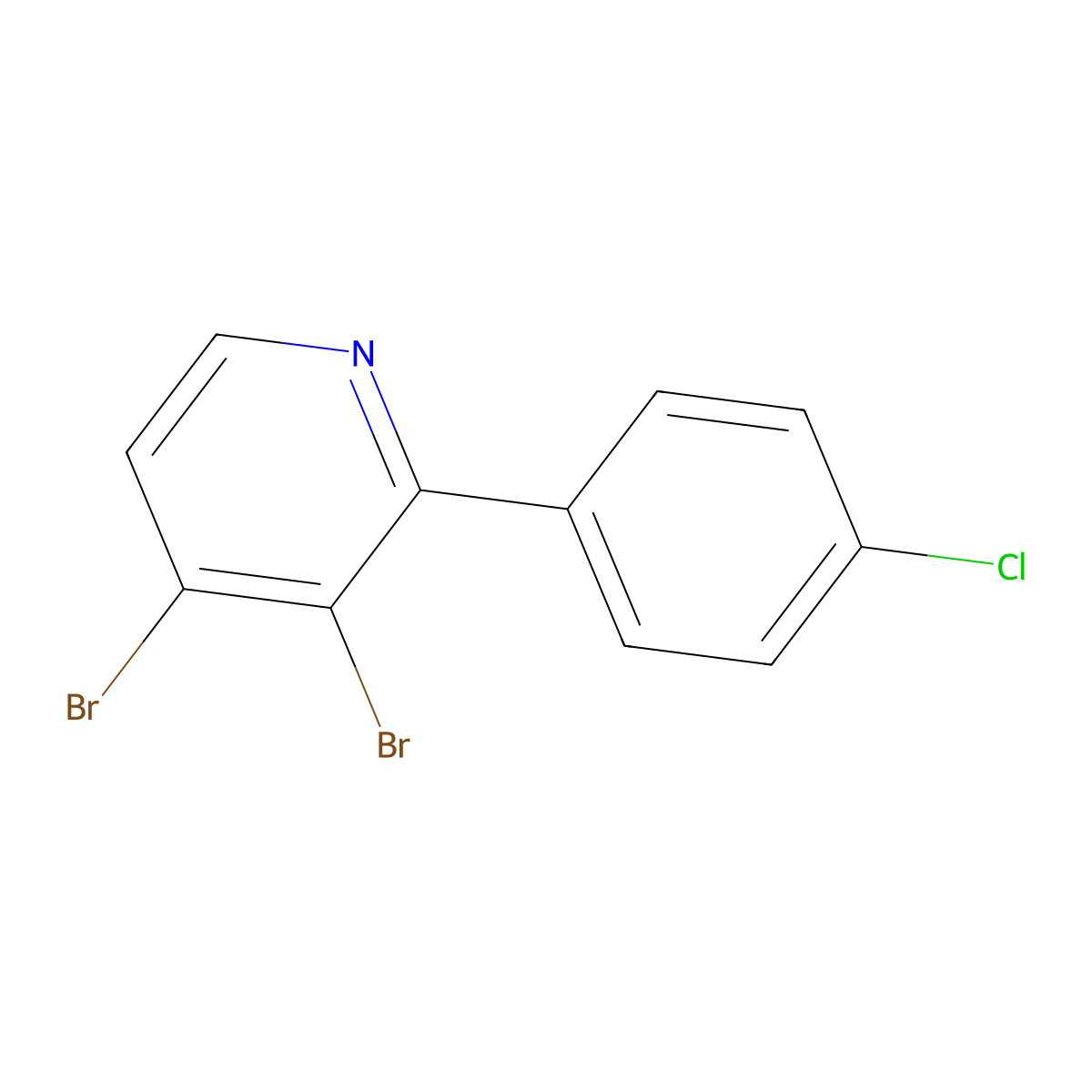 3,4-Dibromo-2-(4-chlorophenyl)pyridine molecular structure, CAS 1381934-15-1