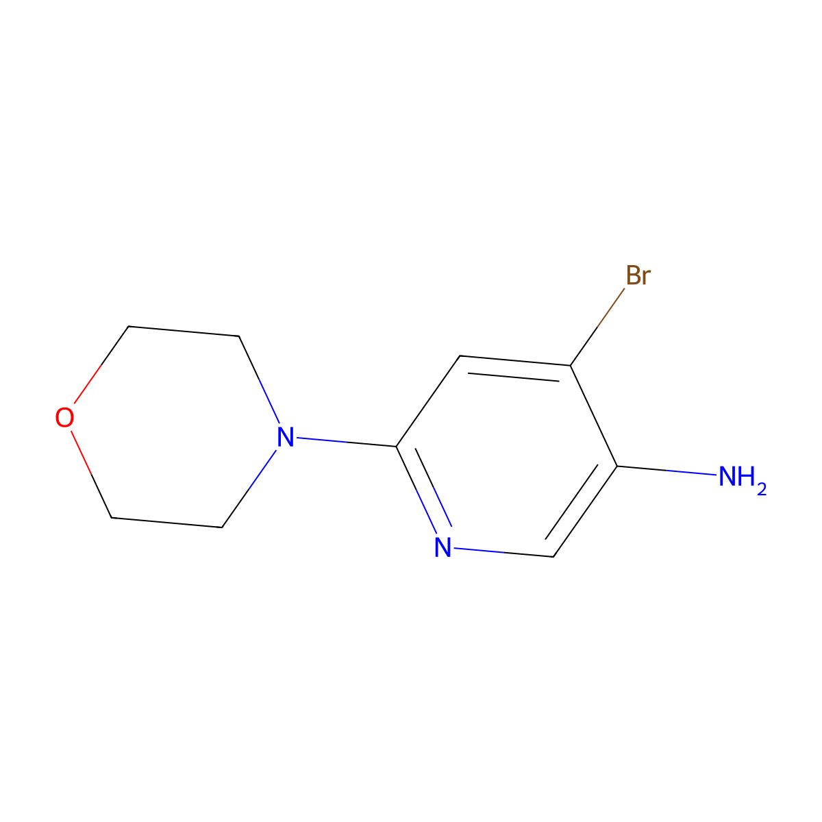 4-Bromo-3-amino-6-(morpholino)pyridine molecular structure, CAS 1381934-18-4