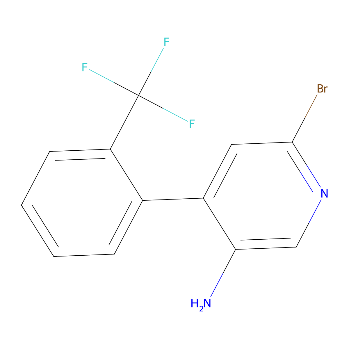 2-Bromo-5-amino-4-(2-trifluoromethylphenyl)pyridine molecular structure, CAS 1381934-21-9