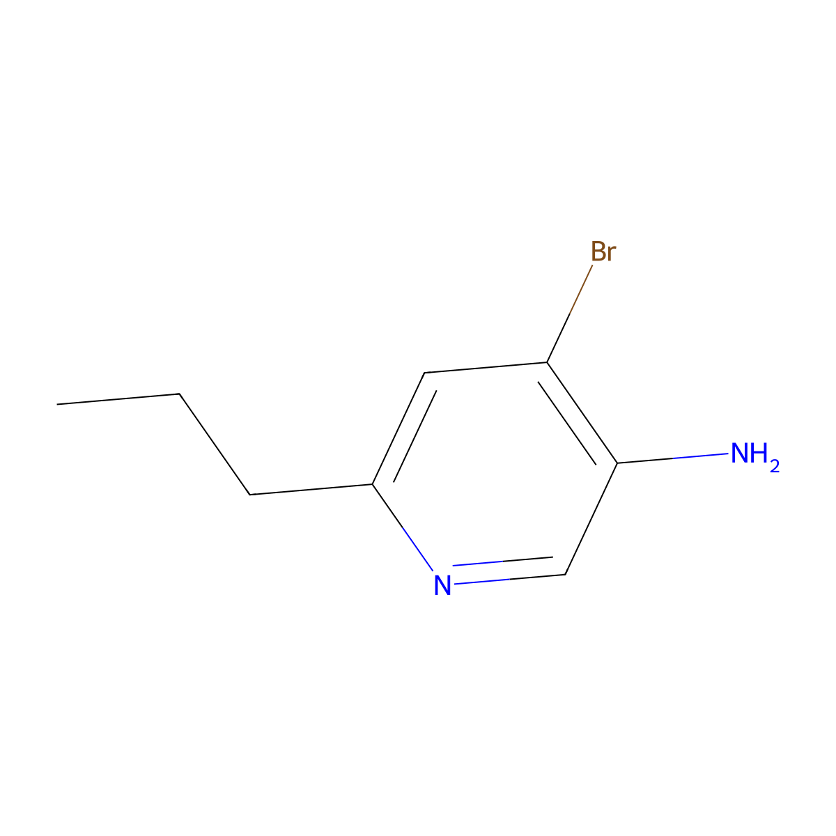 4-Bromo-3-amino-6-(n-propyl)pyridine molecular structure, CAS 1381934-24-2