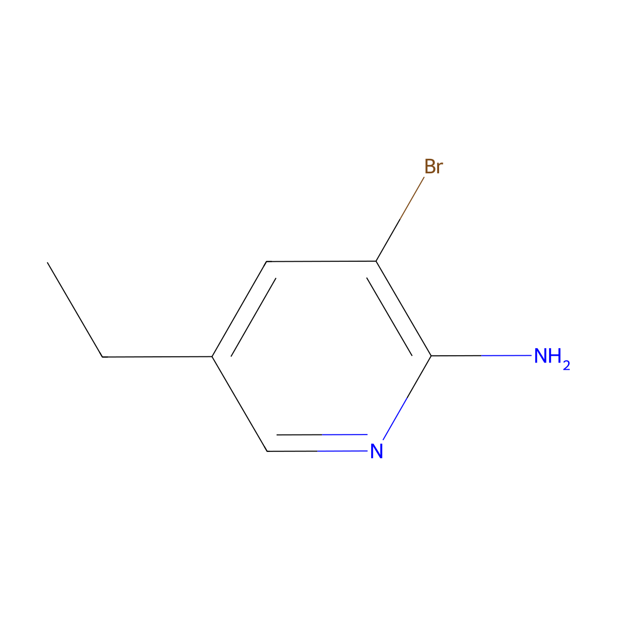 3-Bromo-5-ethylpyridin-2-amine molecular structure, CAS 1381934-25-3