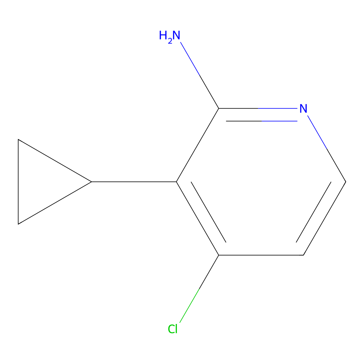 4-Chloro-3-cyclopropylpyridin-2-amine molecular structure, CAS 1381934-27-5