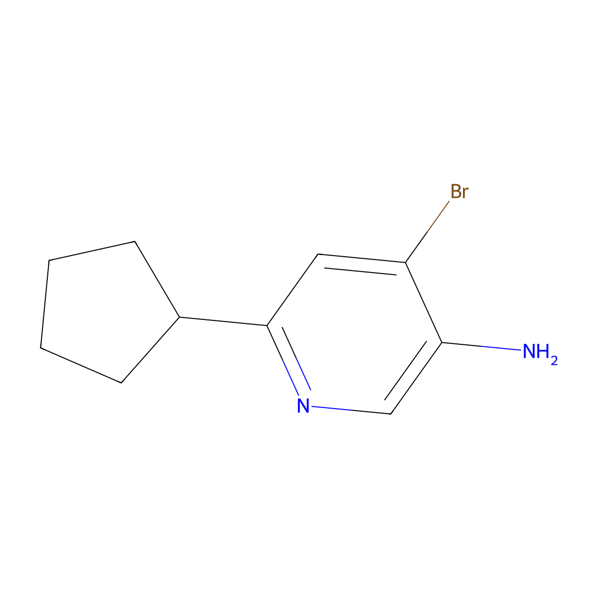4-Bromo-3-amino-6-(cyclopentyl)pyridine molecular structure, CAS 1381934-33-3