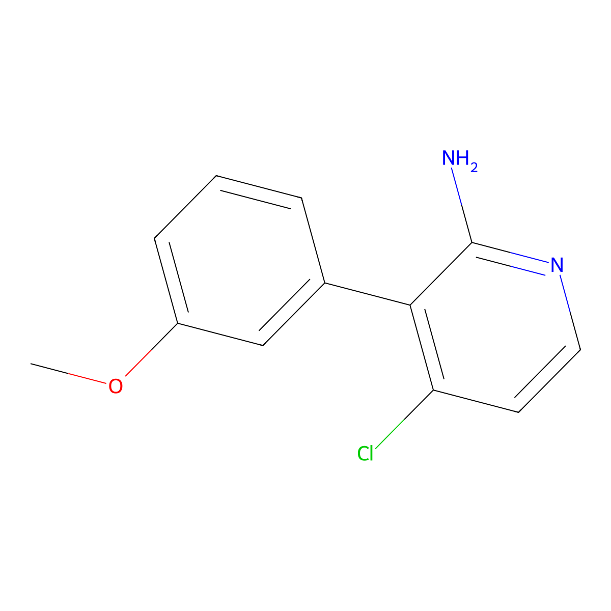 2-Amino-4-chloro-3-(3-methoxyphenyl)pyridine molecular structure, CAS 1381934-35-5