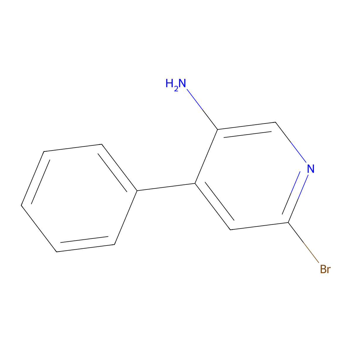 2-Bromo-5-amino-4-phenylpyridine molecular structure, CAS 1381934-36-6