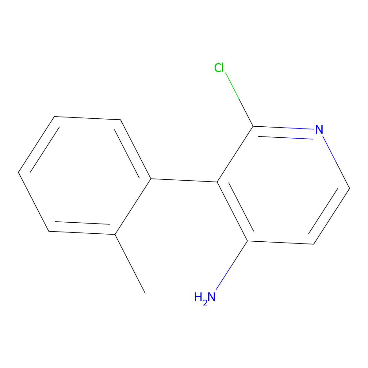 2-Chloro-4-amino-3-(2-tolyl)pyridine molecular structure, CAS 1381934-39-9
