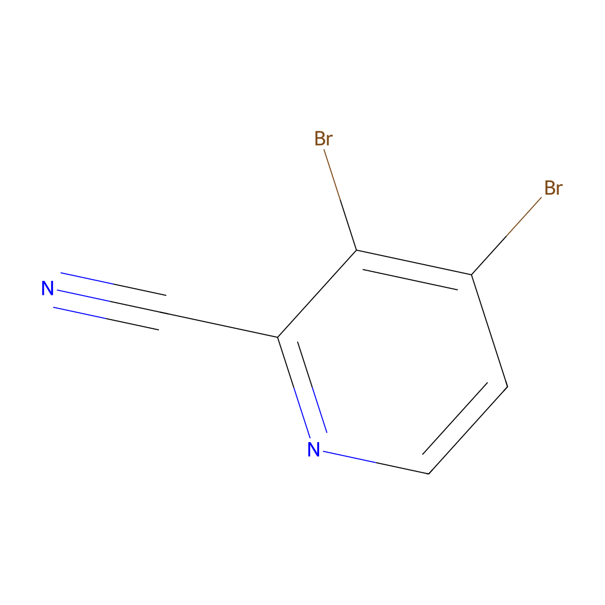 3,4-Dibromopyridine-2-carbonitrile molecular structure, CAS 1381934-40-2