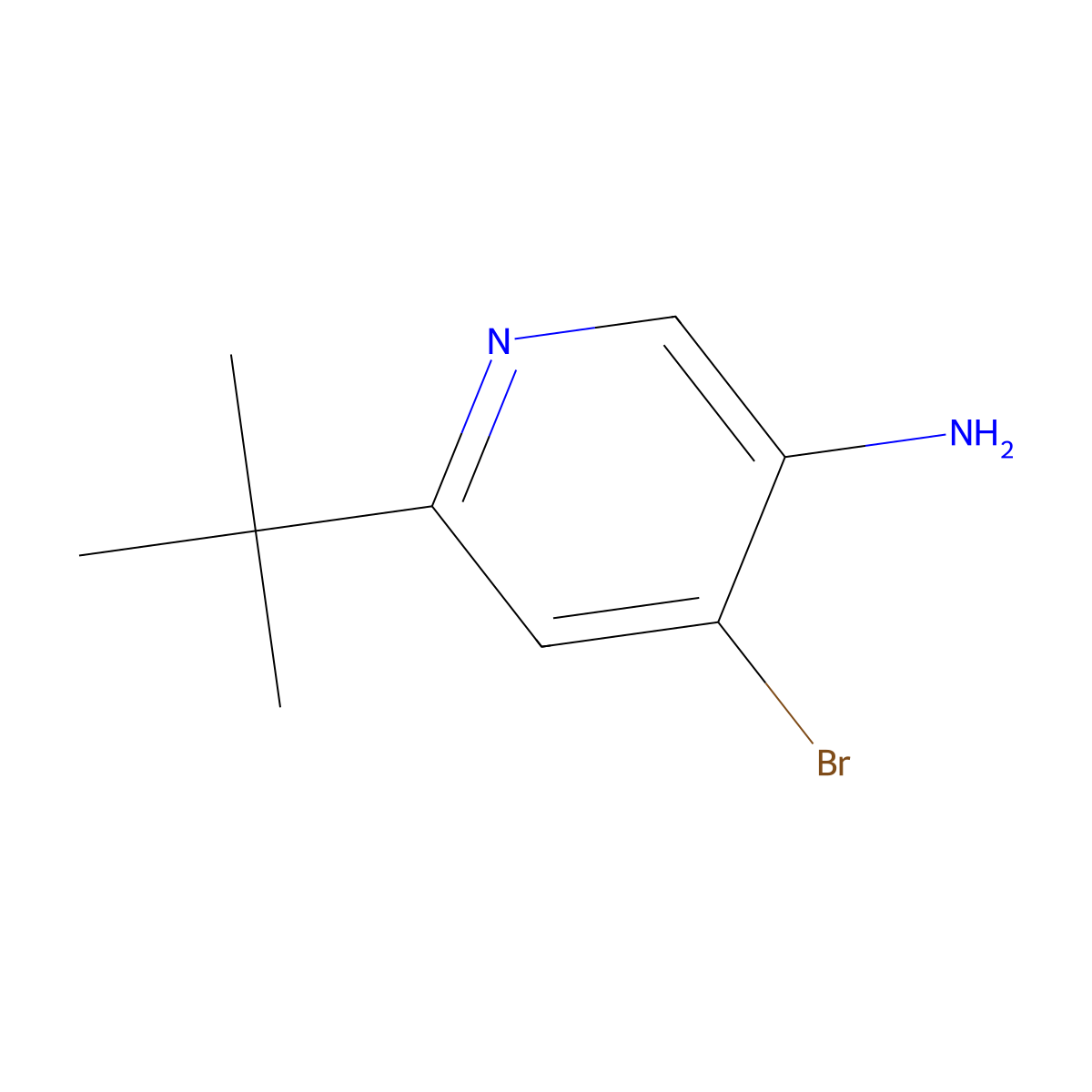 4-Bromo-3-amino-6-(tert-butyl)pyridine molecular structure, CAS 1381934-43-5
