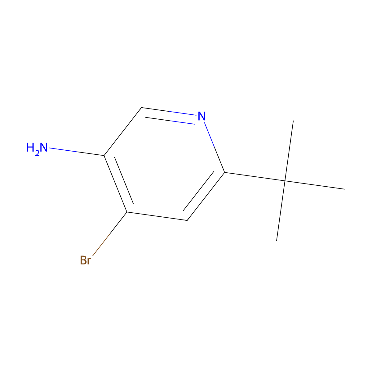 4-Bromo-3-amino-6-(tert-butyl)pyridine molecular structure, CAS 1381934-43-5